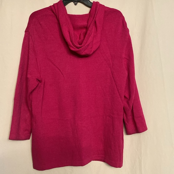 St. John Sport Essentials by Marie Gray knit Hooded Full zip Sweater Size L Pink - Picture 5 of 6